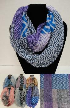 Extra-Wide Light Weight Infinity Scarf [Mixed Chevron]